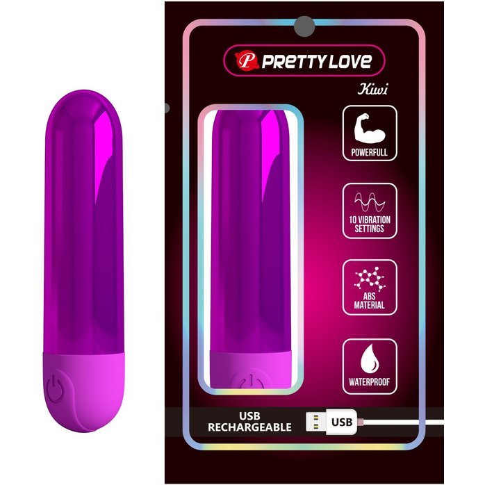 Лиловая перезаряжаемая вибропуля Kiwi - Pretty Love. Фотография 3.