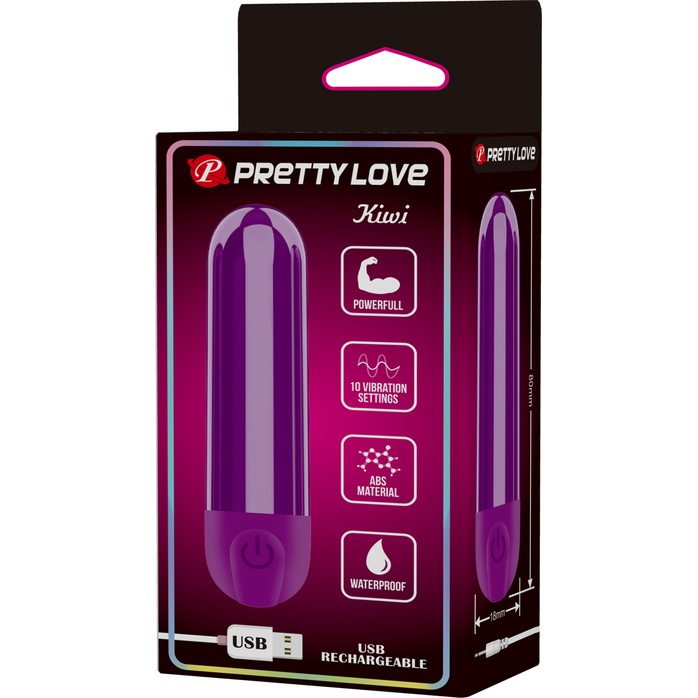 Лиловая перезаряжаемая вибропуля Kiwi - Pretty Love. Фотография 9.