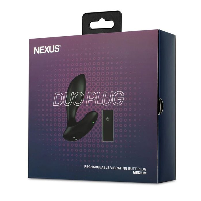 Черная анальная вибровтулка Nexus Duo Plug Medium. Фотография 2.