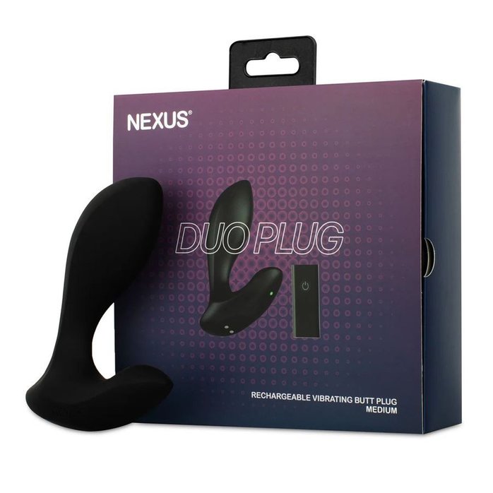 Черная анальная вибровтулка Nexus Duo Plug Medium. Фотография 3.