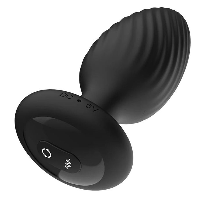 Черная анальная вибровтулка Nexus Tornado Medium с функцией вращения. Фотография 2.