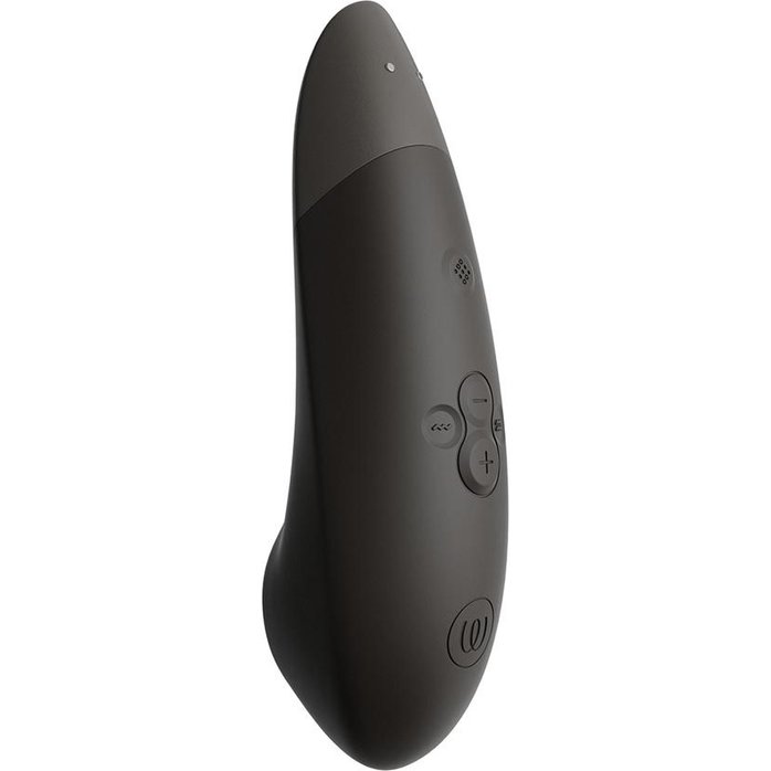 Черный бесконтактный клиторальный стимулятор Womanizer Enhance с вибрацией. Фотография 3.