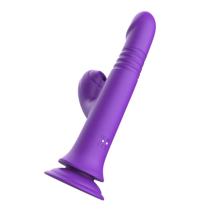 Фиолетовый вибратор-кролик на присоске - 23,8 см. Фотография 6.