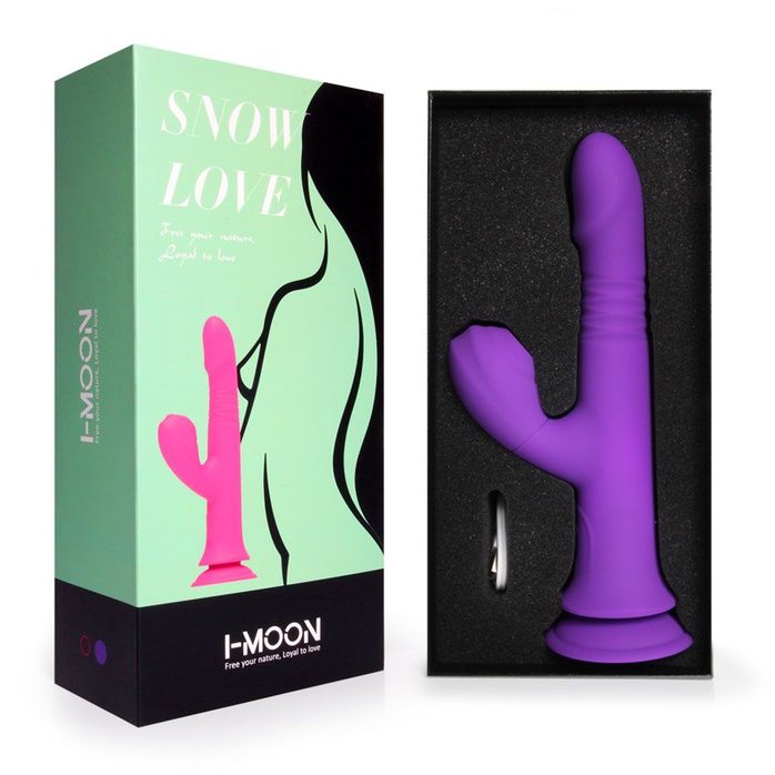 Фиолетовый вибратор-кролик на присоске - 23,8 см. Фотография 9.