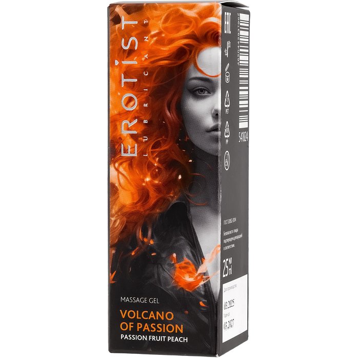 Гель с эффектом вибрации Volcano Of Passion со вкусом персика и маракуйи - 25 мл. Фотография 3.