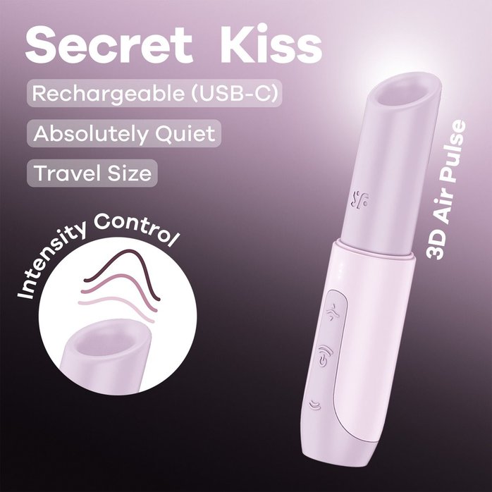 Сиреневый вакуумный стимулятор Secret Kiss. Фотография 7.