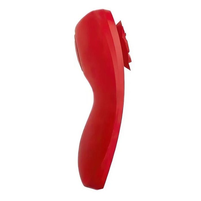 Красный вибратор в трусики Funtown Caleo с магнитным держателем-розой. Фотография 2.