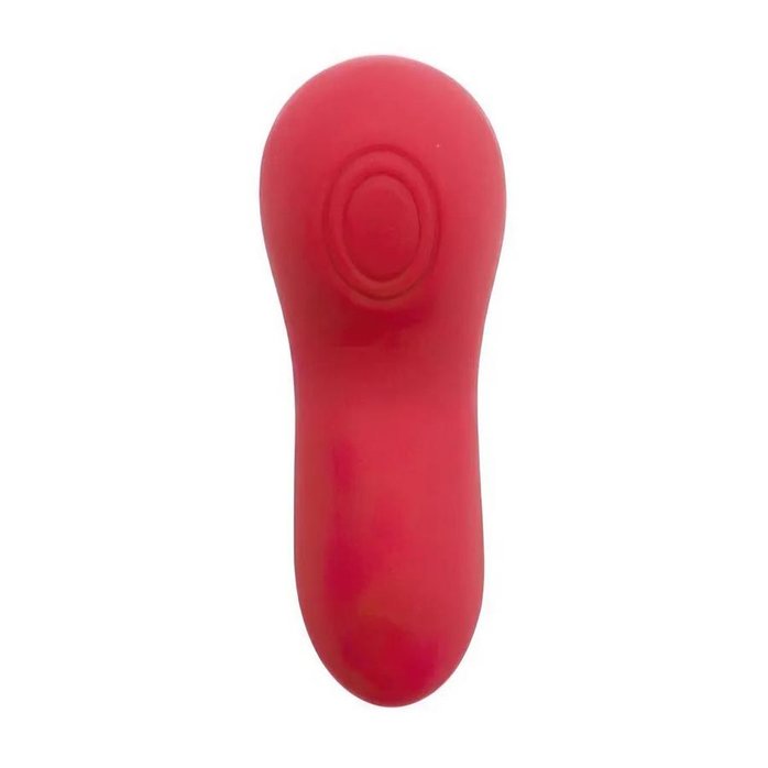 Красный вибратор в трусики Funtown Caleo с магнитным держателем-розой. Фотография 3.