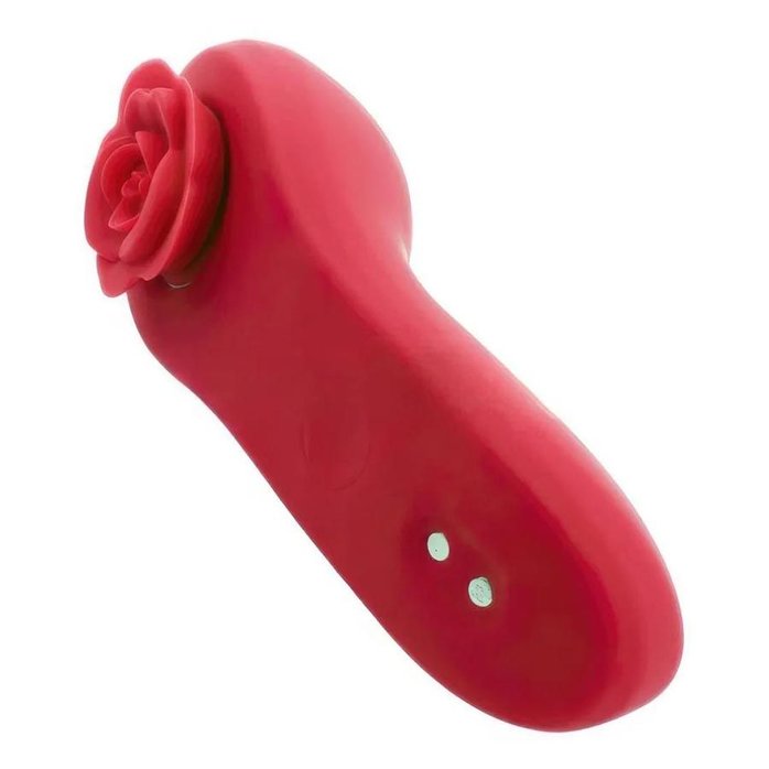 Красный вибратор в трусики Funtown Caleo с магнитным держателем-розой. Фотография 6.