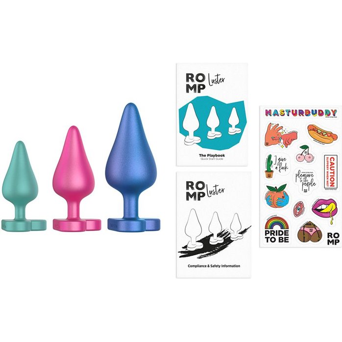 Набор из 3 анальных пробок Romp Luster. Фотография 3.
