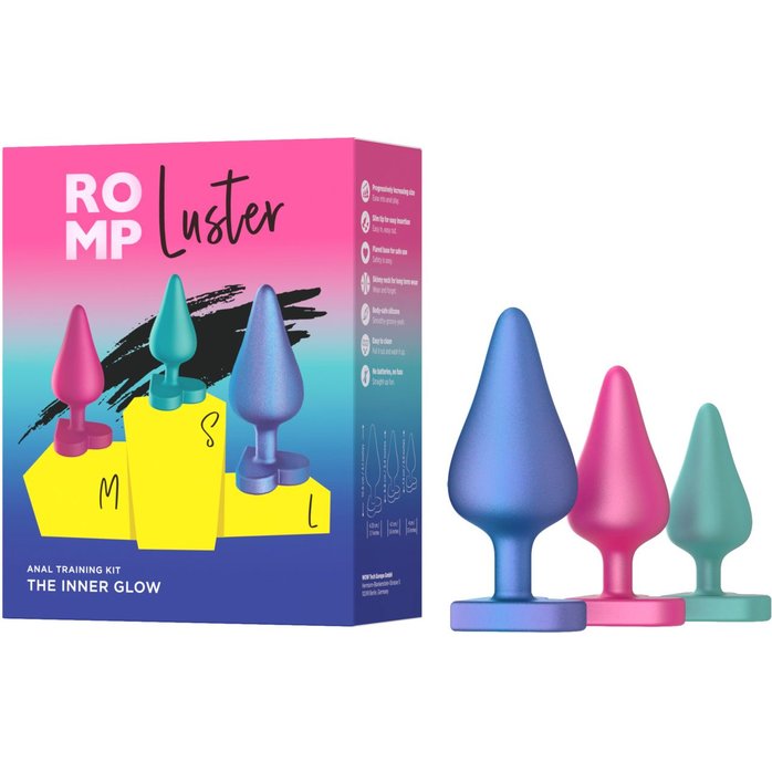 Набор из 3 анальных пробок Romp Luster. Фотография 4.