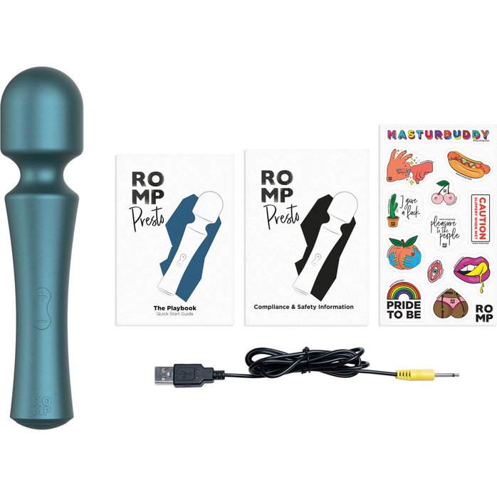 Зеленый wand-вибратор Romp Presto - 20 см. Фотография 4.