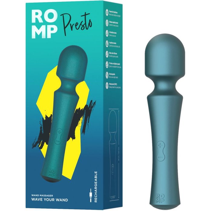 Зеленый wand-вибратор Romp Presto - 20 см. Фотография 5.