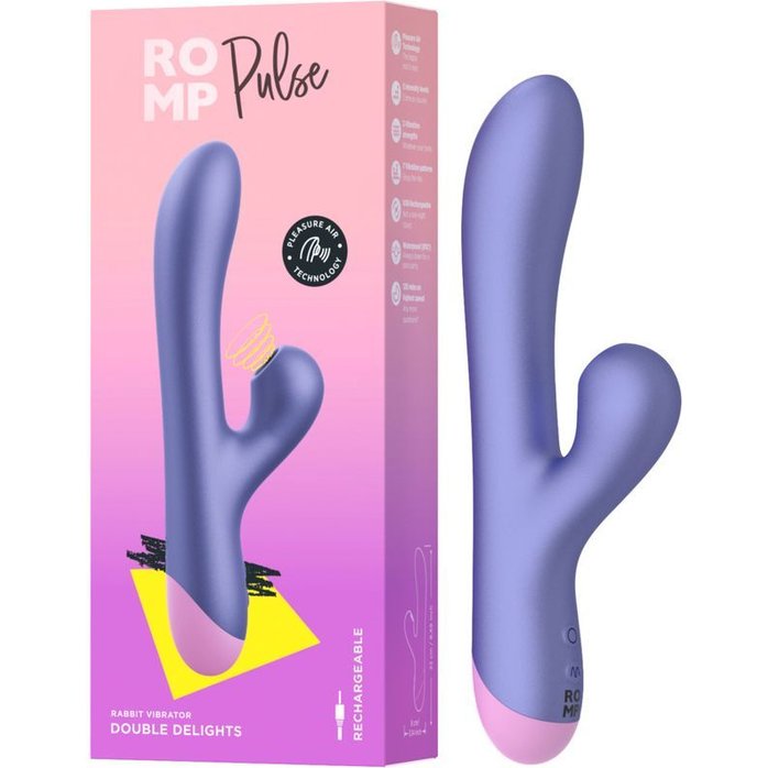 Сиреневый вибратор Romp Pulse с бесконтактной клиторальной стимуляцией - 22 см. Фотография 4.