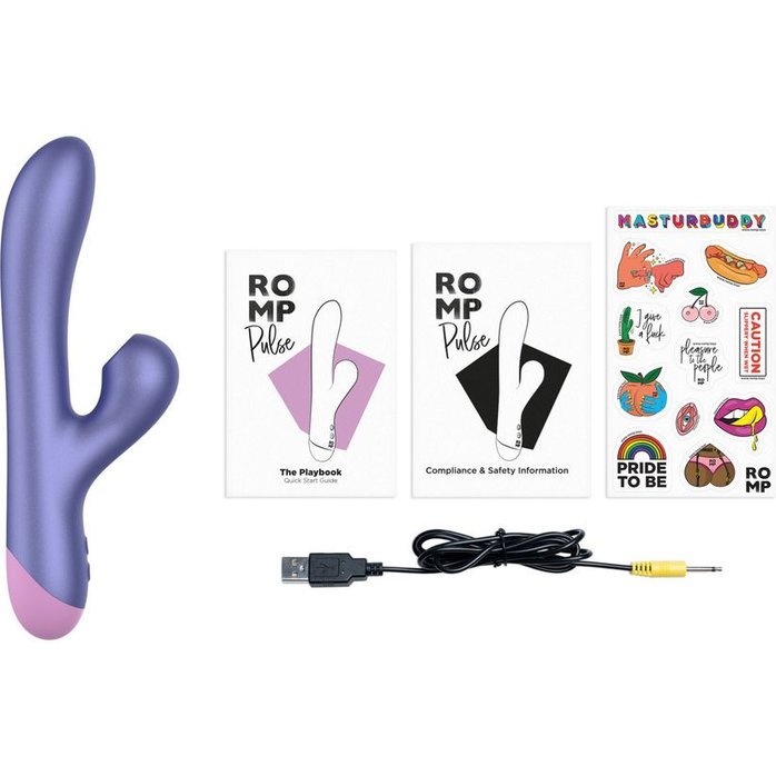 Сиреневый вибратор Romp Pulse с бесконтактной клиторальной стимуляцией - 22 см. Фотография 5.