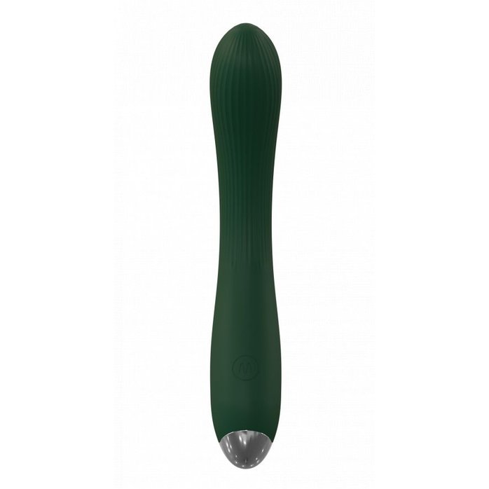 Зеленый гибкий силиконовый вибратор - 20,5 см