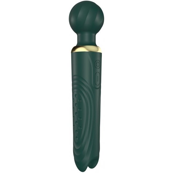 Зеленый двусторонний вибратор-wand Secwell - 22 см