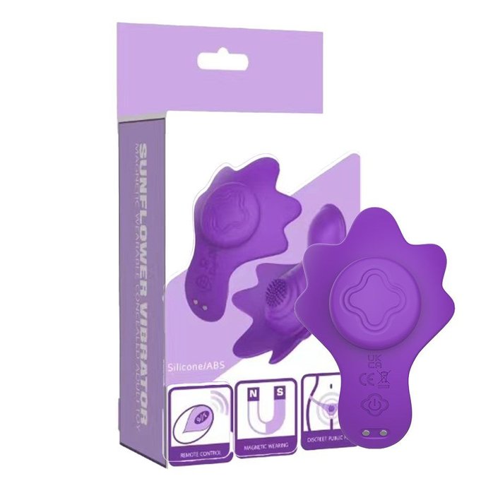 Фиолетовый вибратор в трусики с магнитным держателем. Фотография 4.