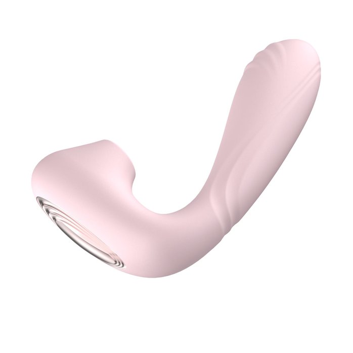 Нежно-розовый L-образный вибратор - 12,3 см. Фотография 3.