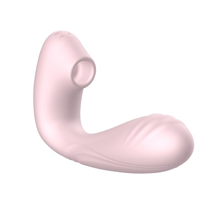 Нежно-розовый L-образный вибратор - 12,3 см. Фотография 4.