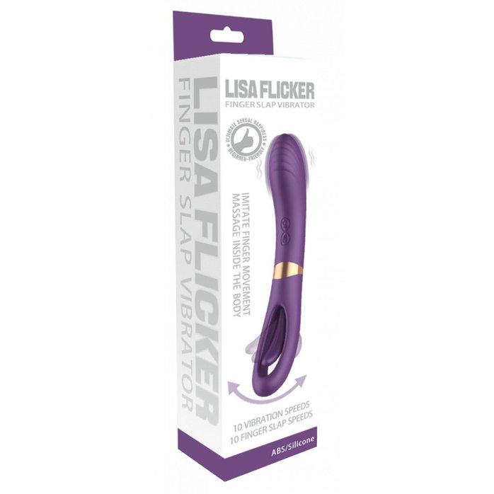 Фиолетовый силиконовый вибратор с функцией фингеринга - 23,5 см. Фотография 3.