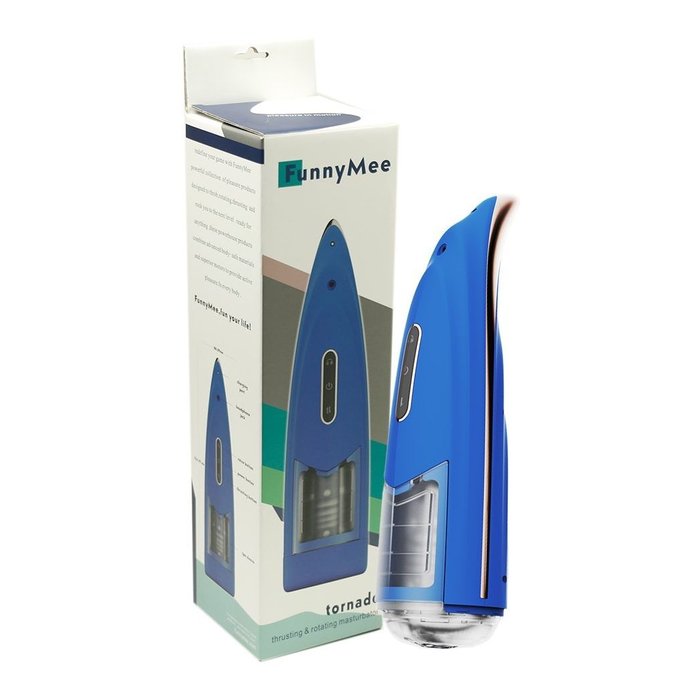 Синий мастурбатор с ротацией и аудиосопровождением. Фотография 3.