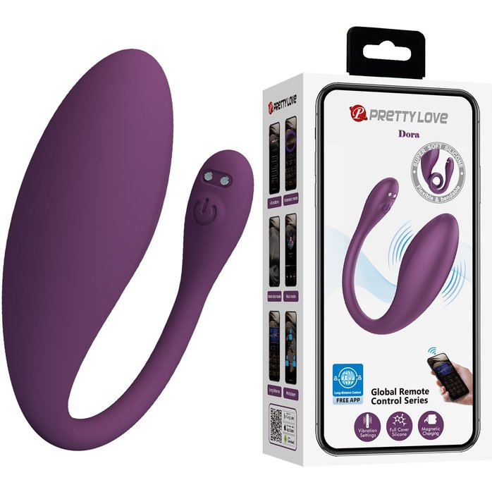 Фиолетовое виброяйцо Dora с управлением через приложение - Pretty Love. Фотография 3.