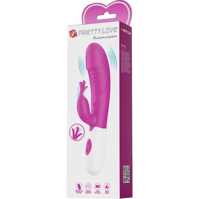 Лиловый вибратор-кролик Rasmussen - 19,8 см - Pretty Love. Фотография 2.
