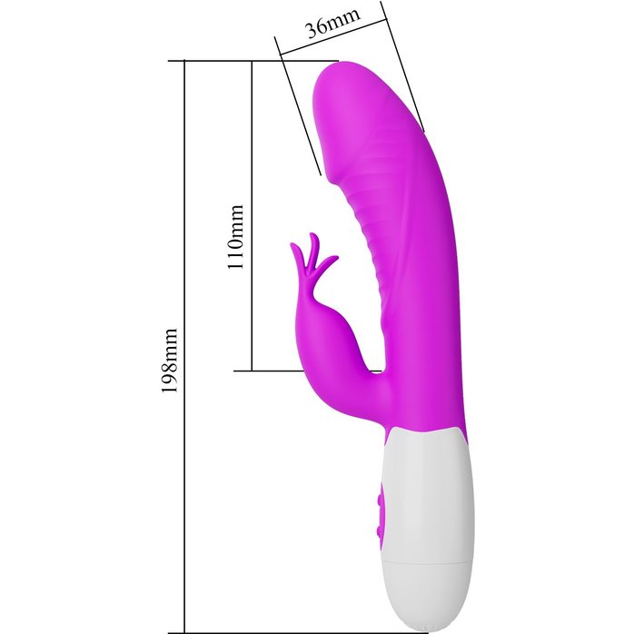 Лиловый вибратор-кролик Rasmussen - 19,8 см - Pretty Love. Фотография 6.