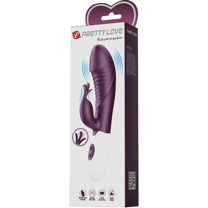 Фиолетовый вибратор-кролик Rasmussen - 19,8 см - Pretty Love. Фотография 2.