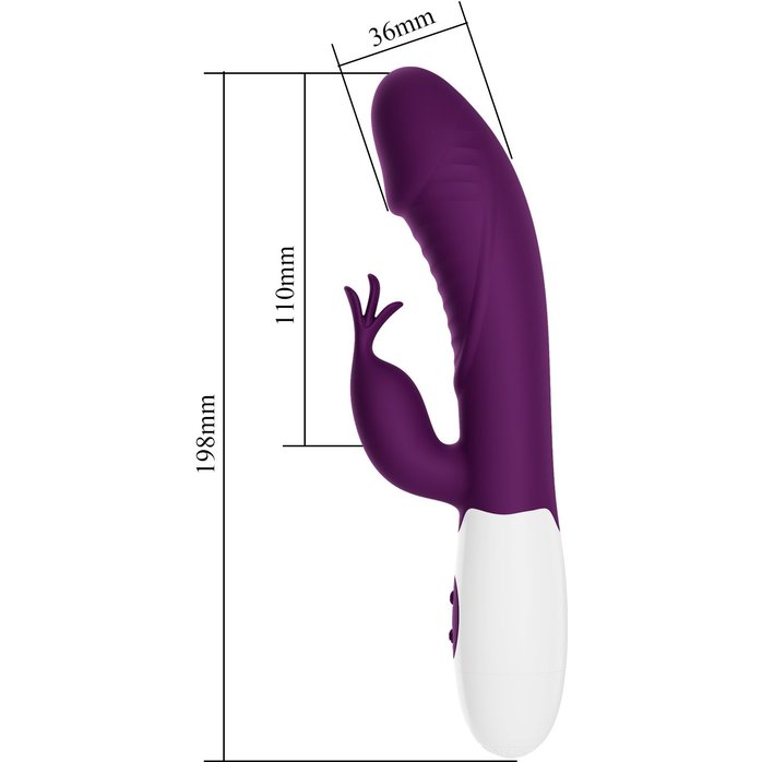Фиолетовый вибратор-кролик Rasmussen - 19,8 см - Pretty Love. Фотография 6.