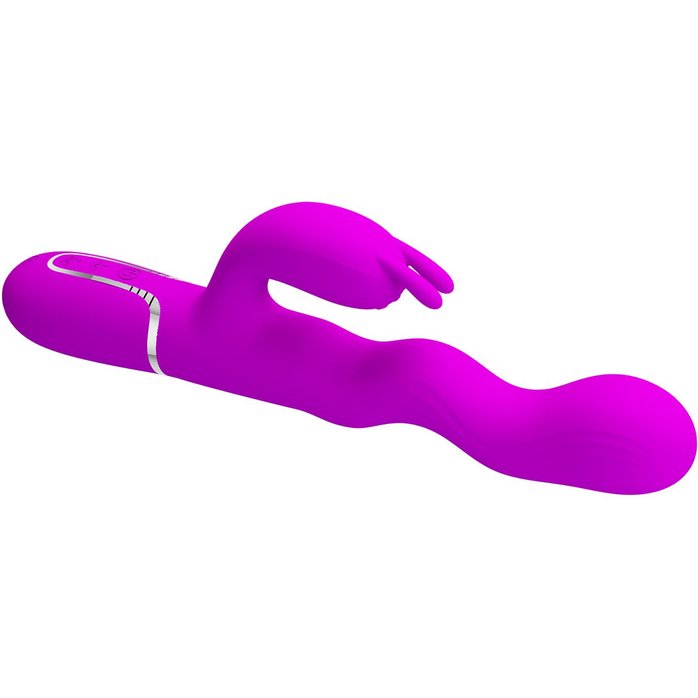Лиловый вибратор с функцией волновой стимуляции Laursen - 24,9 см - Pretty Love. Фотография 7.
