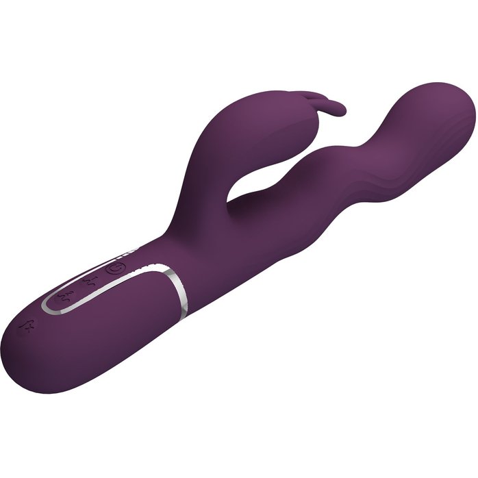 Фиолетовый вибратор с функцией волновой стимуляции Laursen - 24,9 см - Pretty Love. Фотография 3.