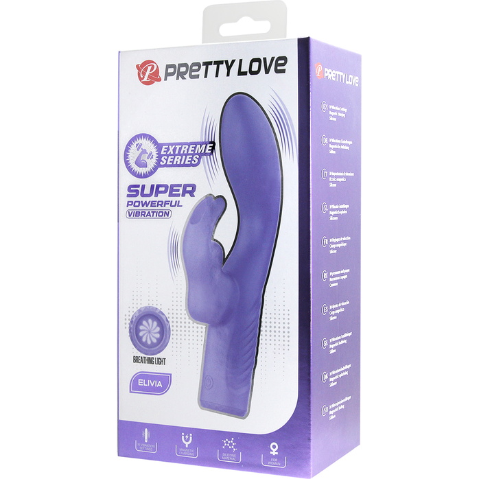 Сиреневый вибратор-кролик Elivia - 17,2 см - Pretty Love. Фотография 8.