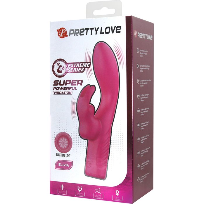 Розовый вибратор-кролик Elivia - 17,2 см. Фотография 2.