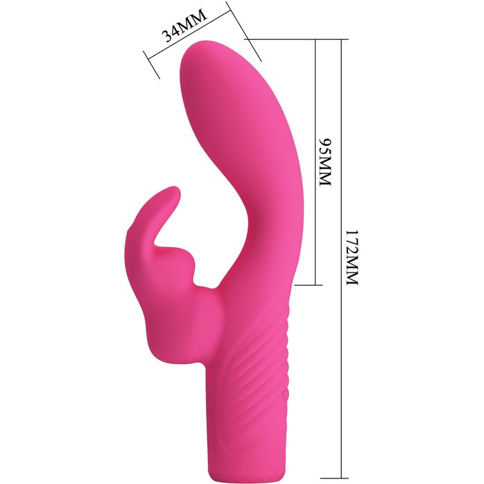 Розовый вибратор-кролик Elivia - 17,2 см. Фотография 5.