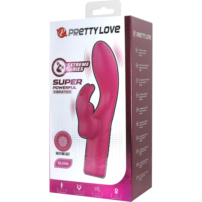 Розовый вибратор-кролик Elivia - 17,2 см. Фотография 8.