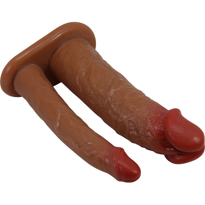 Темно-бежевый фаллопротез для двойного проникновения - 17,5 см - Pretty Love. Фотография 6.