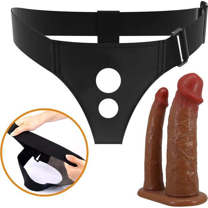 Темно-бежевый фаллопротез для двойного проникновения - 17,5 см - Pretty Love. Фотография 7.