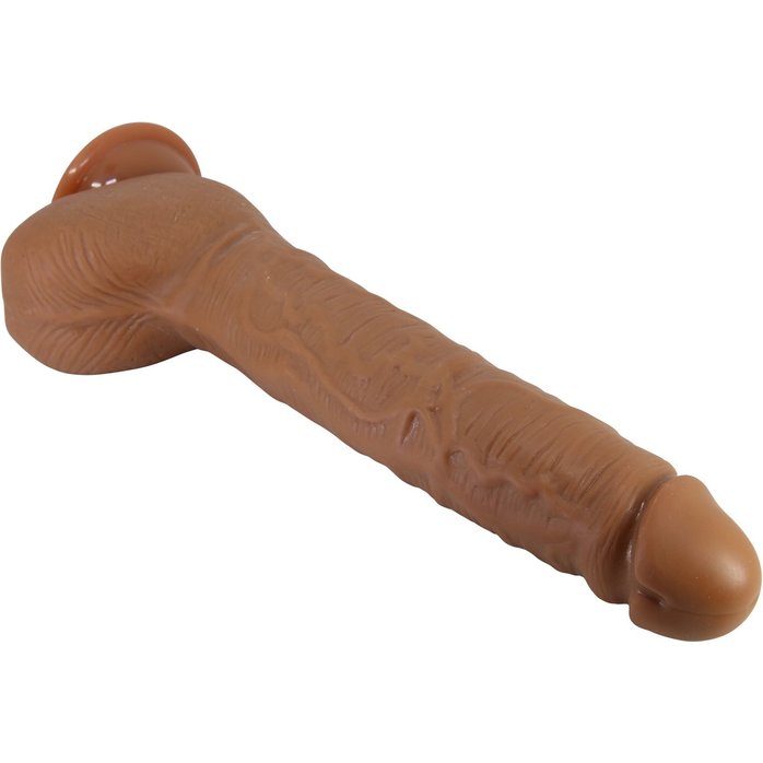 Темно-бежевый фаллоимитатор-гигант на присоске Dick - 28 см. Фотография 7.