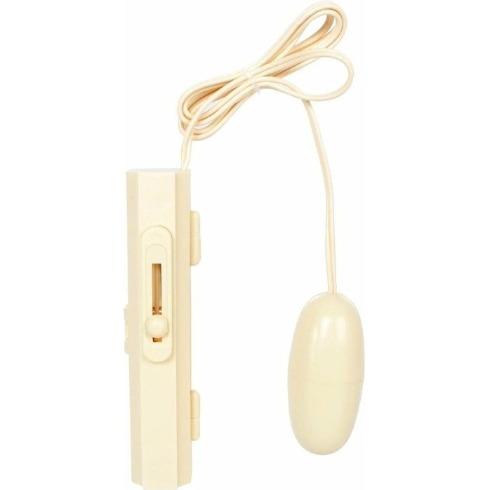 Белое виброяйцо с пультом управления на проводе