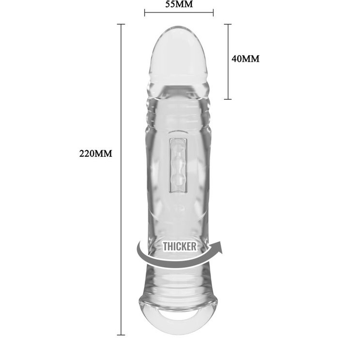 Прозрачная насадка на пенис - 22 см - Pretty Love. Фотография 6.