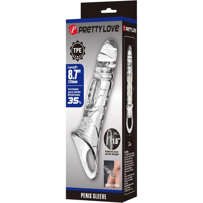 Прозрачная насадка на пенис - 22 см - Pretty Love. Фотография 7.
