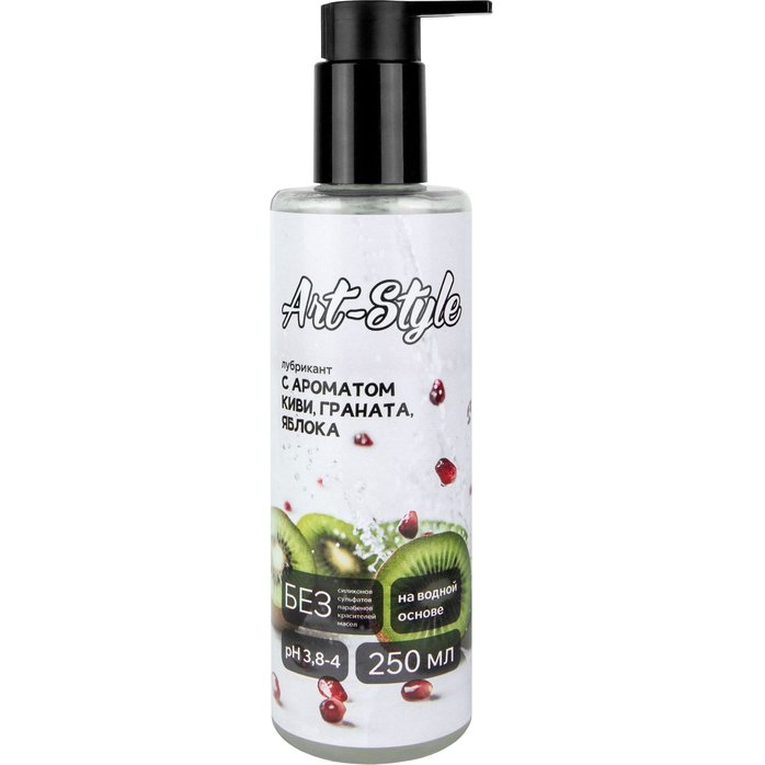 Лубрикант на водной основе Art-Style с ароматом киви, граната и яблока - 250 мл
