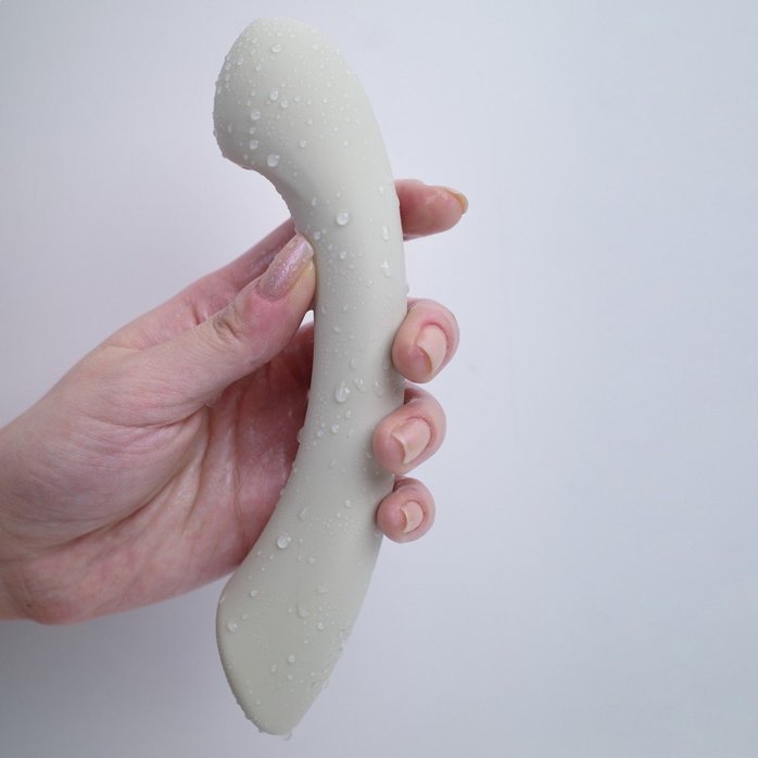 Серый вибростимулятор точки G Mirage - 17,8 см. Фотография 3.