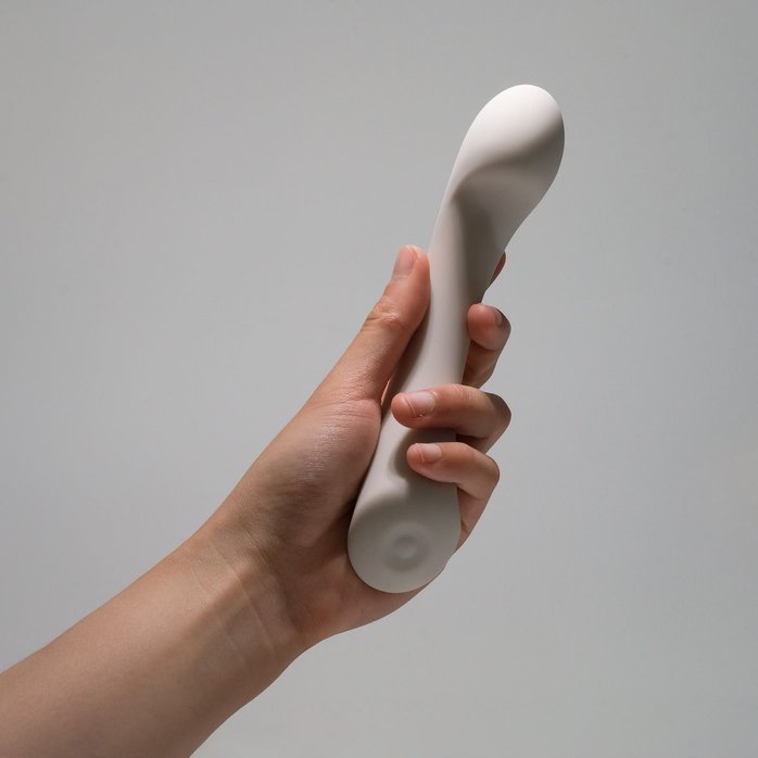 Серый вибростимулятор точки G Mirage - 17,8 см. Фотография 5.