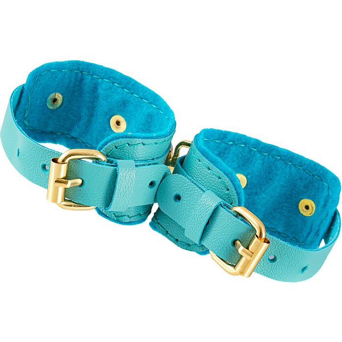 Голубые двуслойные кожаные оковы. Фотография 2.