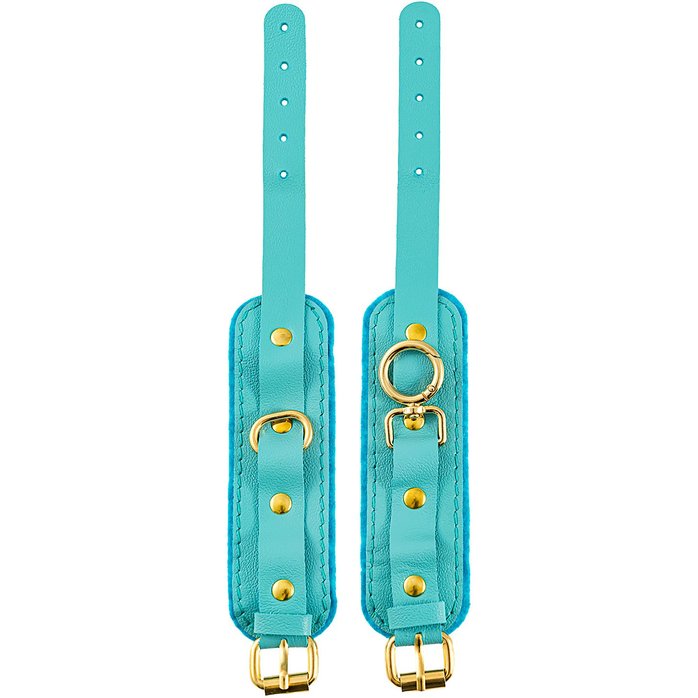 Голубые двуслойные кожаные оковы. Фотография 3.