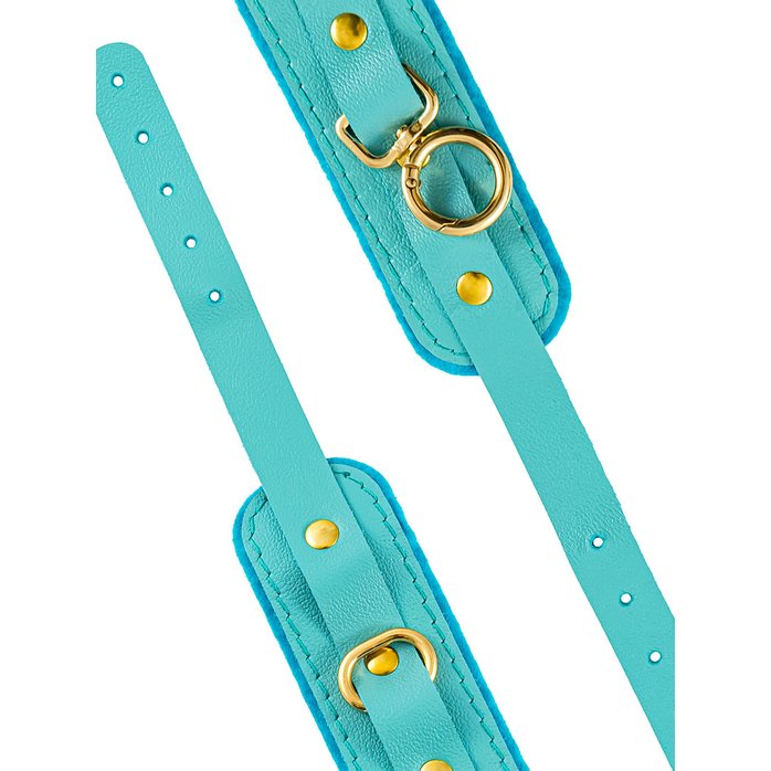 Голубые двуслойные кожаные оковы. Фотография 6.