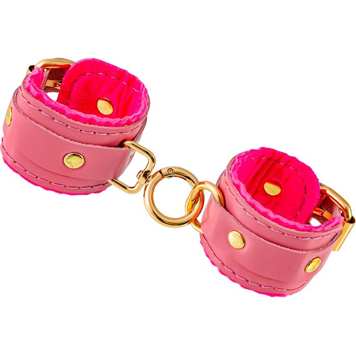 Розовые двуслойные кожаные оковы